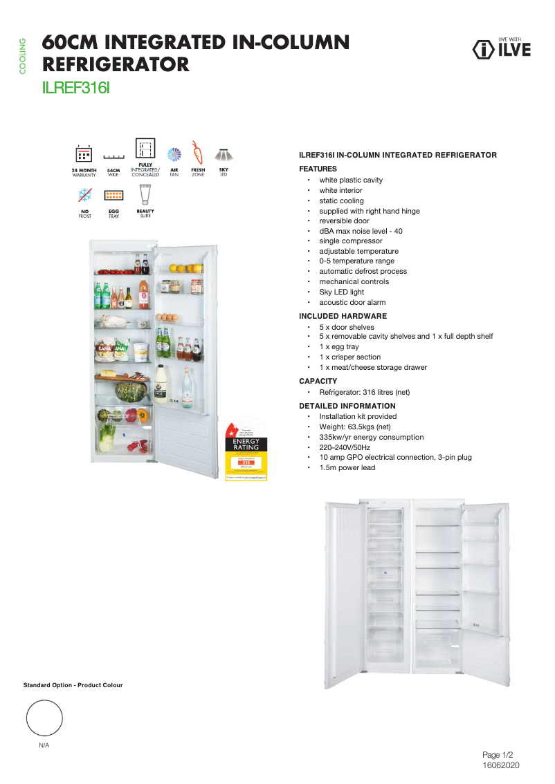 First page image of the manual for ILREF316I