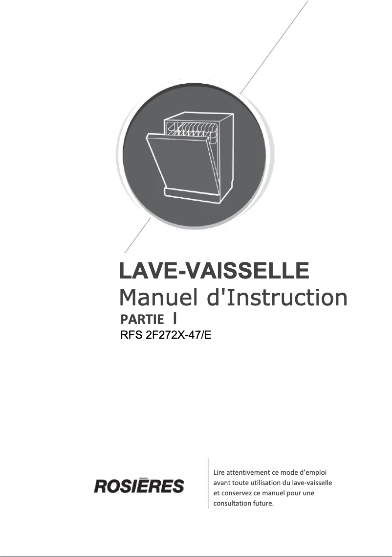 First page image of the manual for RFS 2F272X-47/E