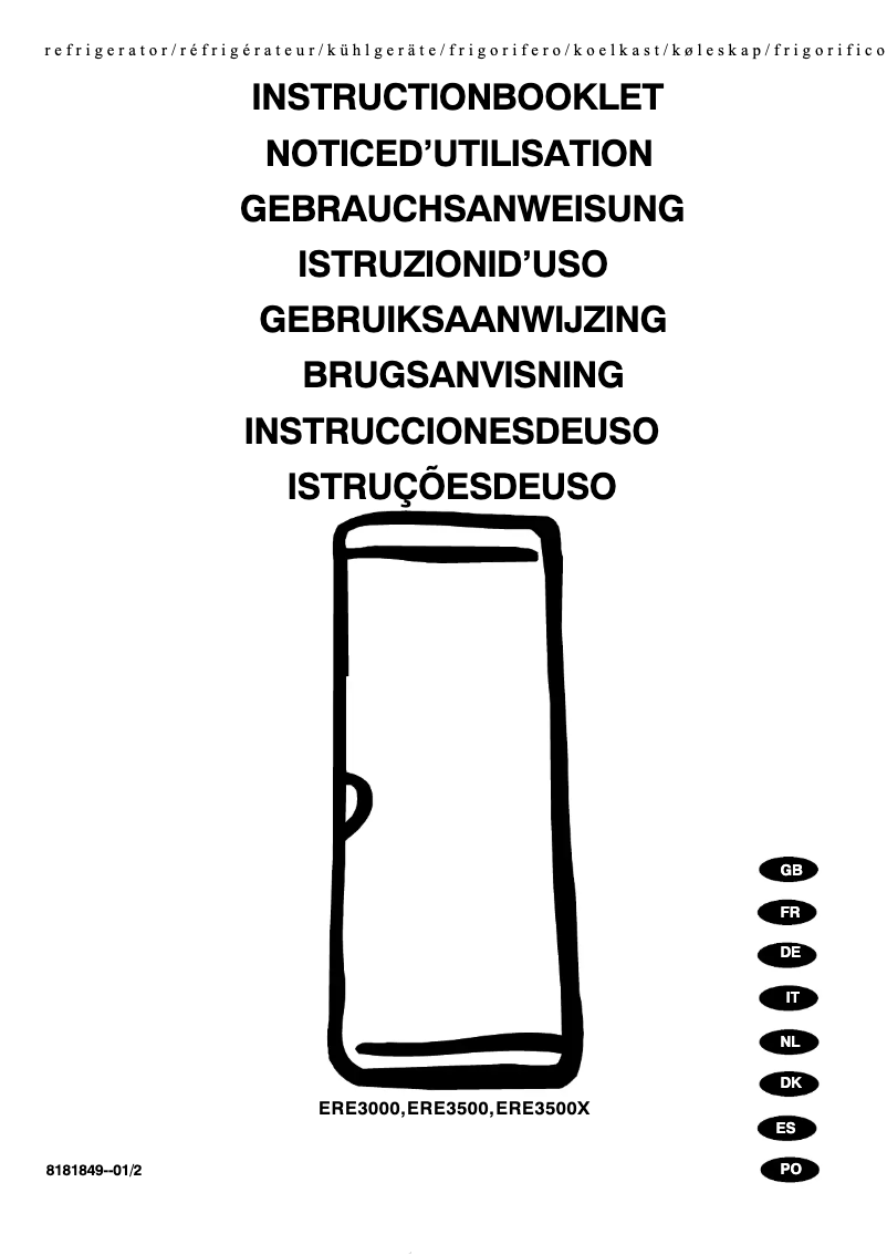 First page image of the manual for ERE 3000