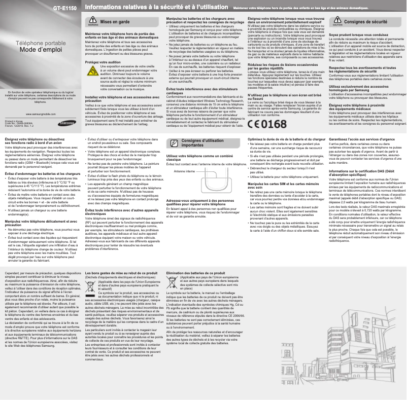 First page image of the manual for UE46D8000