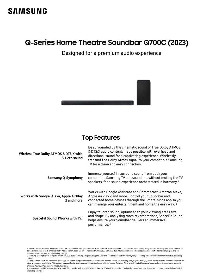 First page image of the manual for HW-Q700C