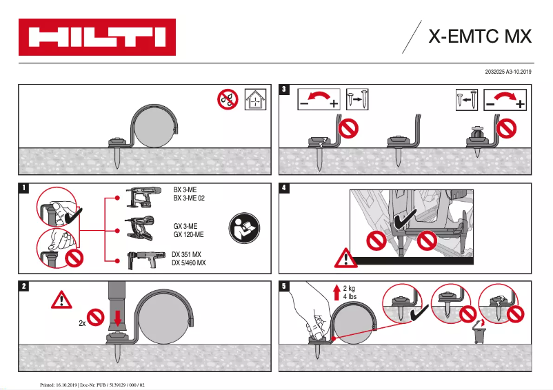 Page 1 of the manual User Manual Hilti X-EMTC MX