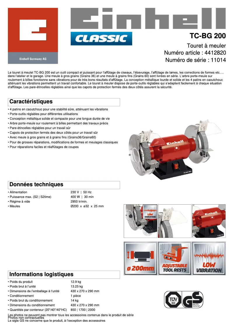 First page image of the manual for TC-BG 200