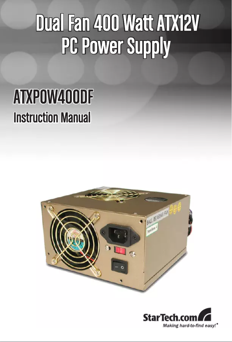 First page image of the manual for ATXPOW400DF