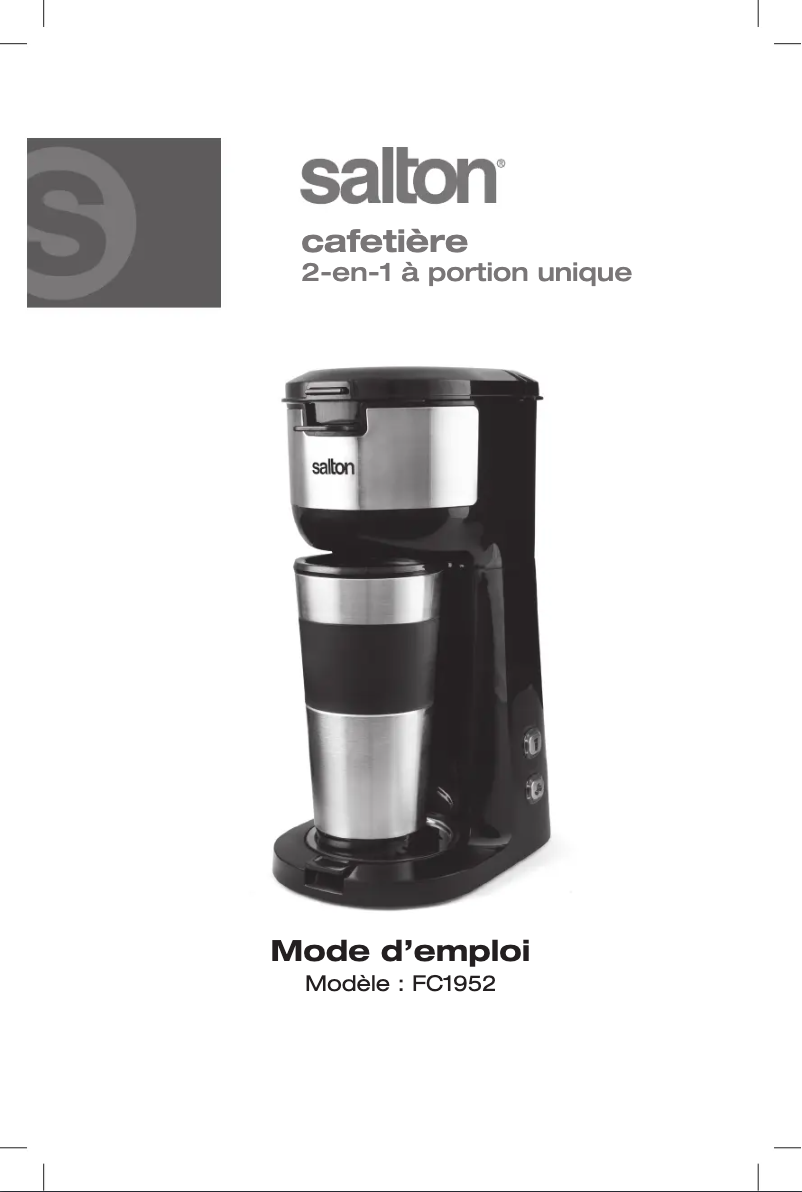 Page 1 of the manual User Manual Salton FC1952
