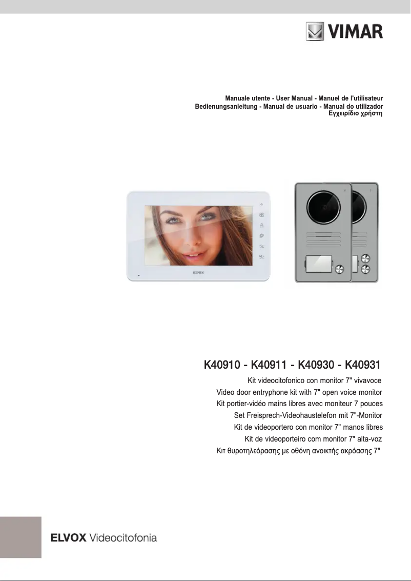 Page 1 of the manual User Manual Vimar K40931