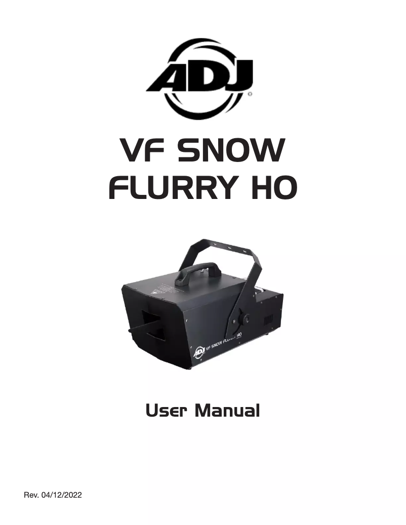 Page 1 of the manual User Manual American DJ VF Snow Flurry HO