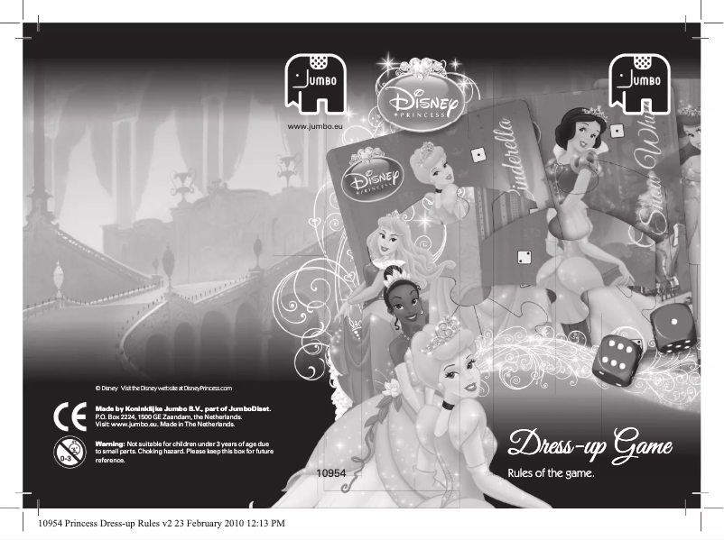 Page 1 of the manual User Manual Jumbo Disney Princess Dress-Up Game