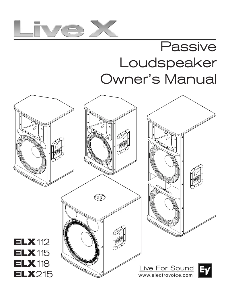 Page 1 of the manual User Manual Electro-Voice ELX 115