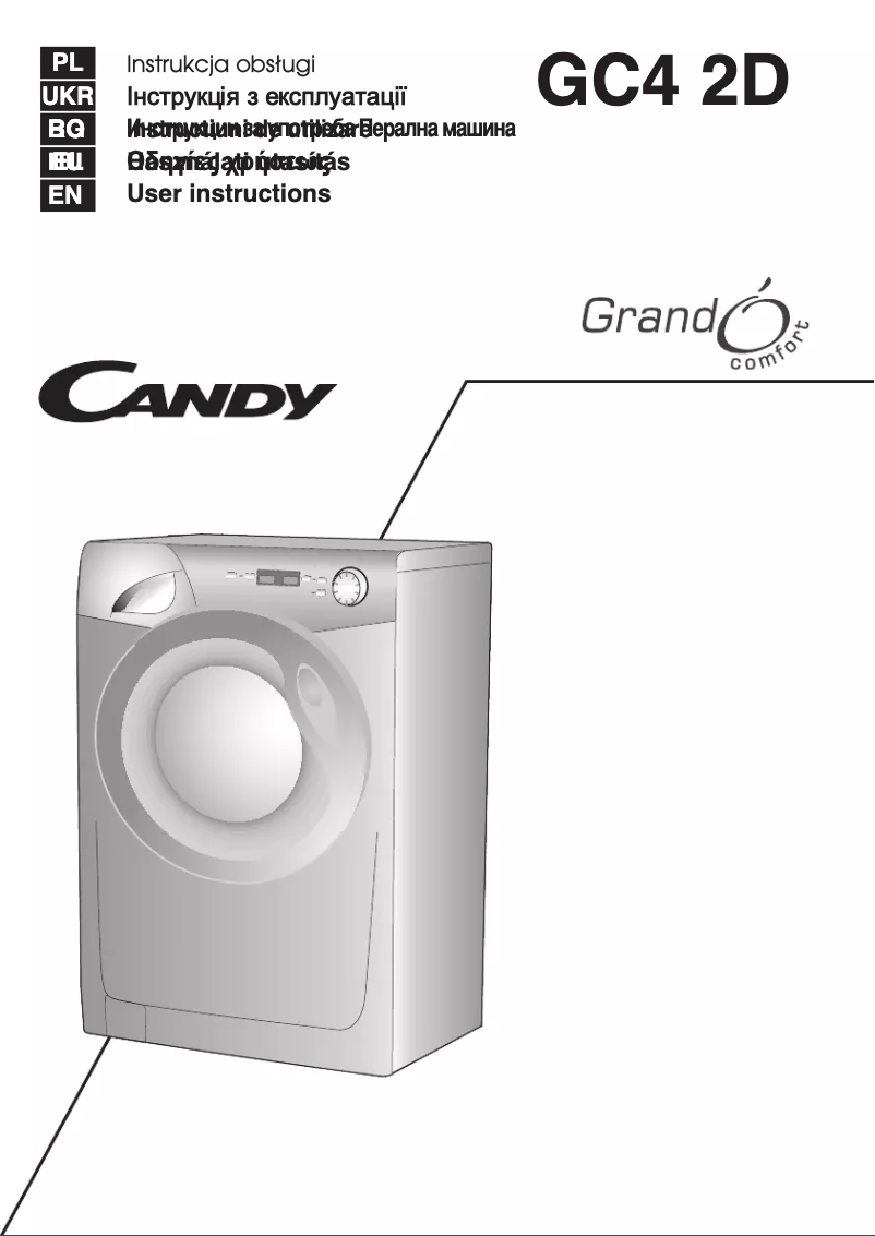 Page 1 of the manual User Manual Candy GC4 1072D1-S