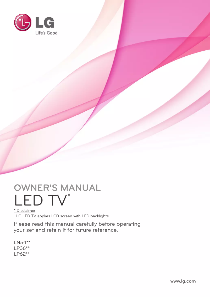 First page image of the manual for 42LP620H