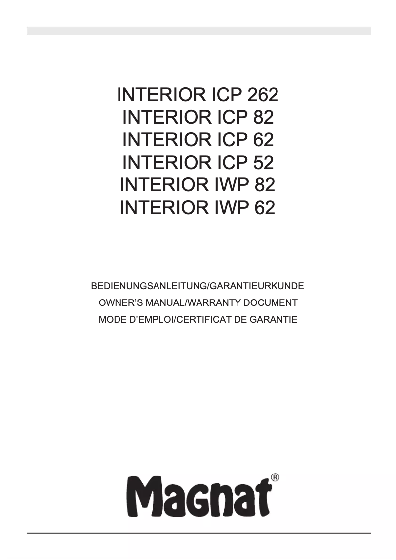 First page image of the manual for Interior ICP 82