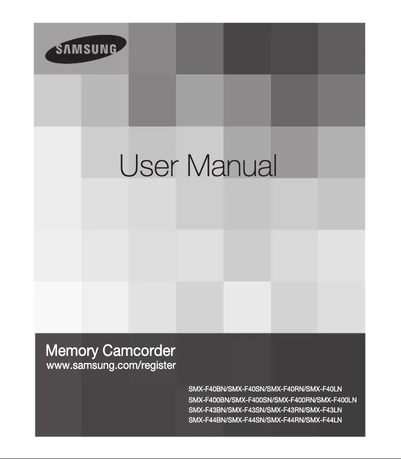 Page 1 of the manual User Manual Samsung SMX-F400SN