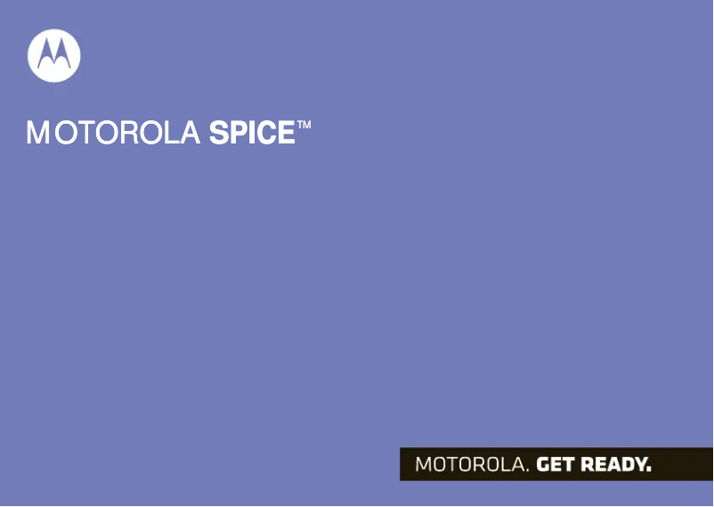 Page 1 of the manual Instruction Manual Motorola Spice XT300