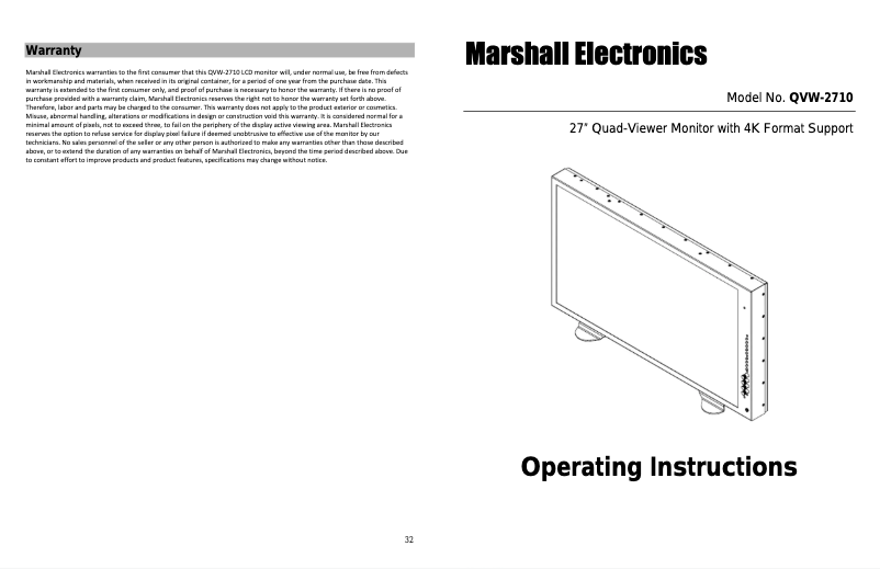 Image de la première page du manuel de l'appareil QVW-2710