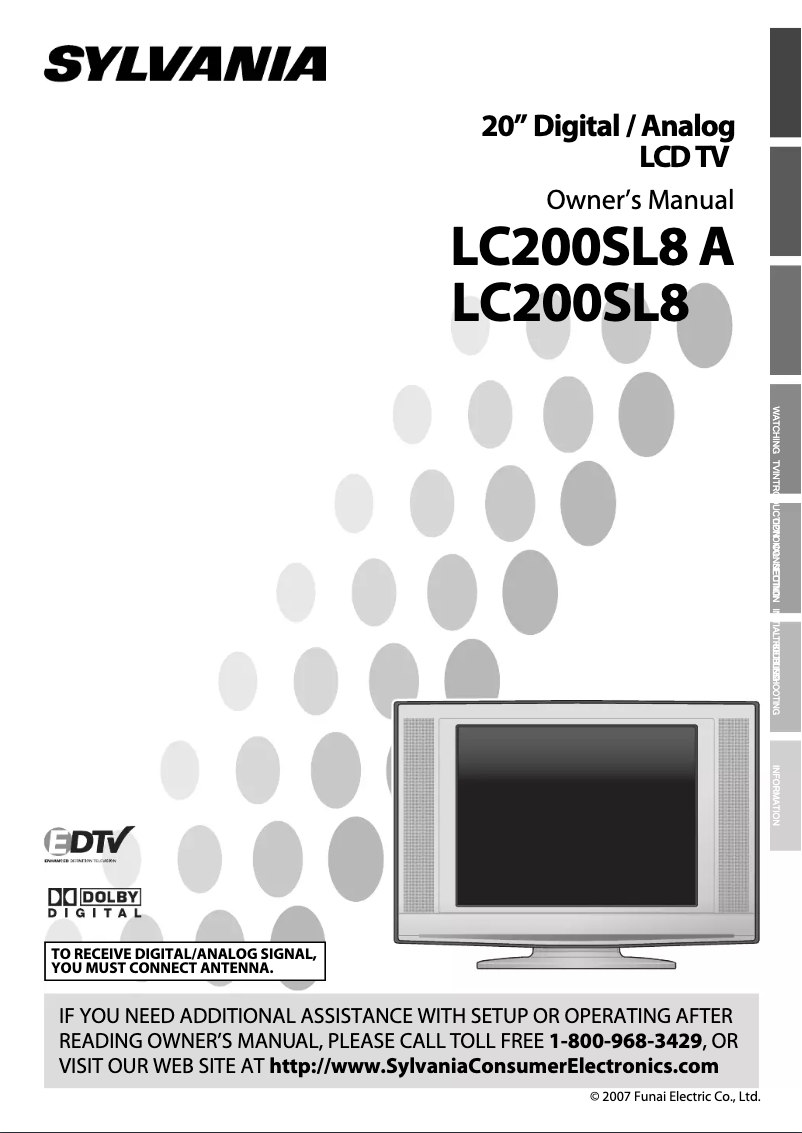 Page 1 of the manual User Manual Sylvania LC200SL8