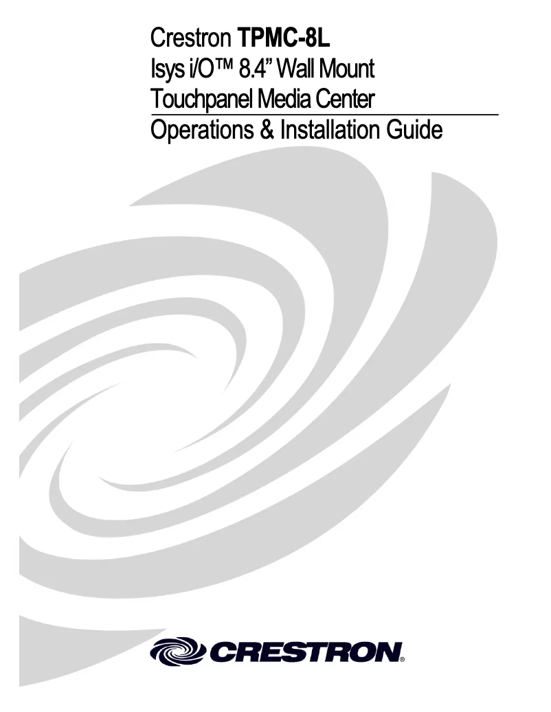 Page 1 de la notice Manuel utilisateur Crestron TPMC-8LB-T