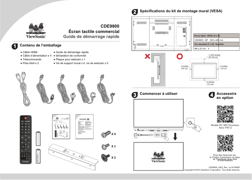 Image de la première page du manuel de l'appareil CDE9800