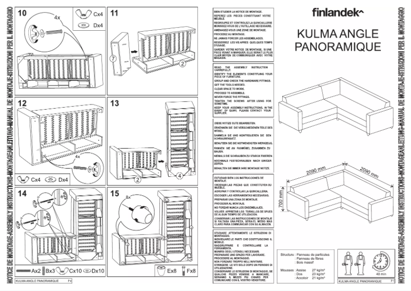 Page 1 of the manual User Manual Finlandek KULMA ANGLE PANORAMIQUE