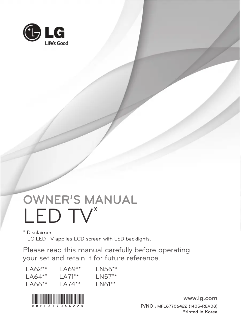 Page 1 of the manual User Manual LG 32LA6230
