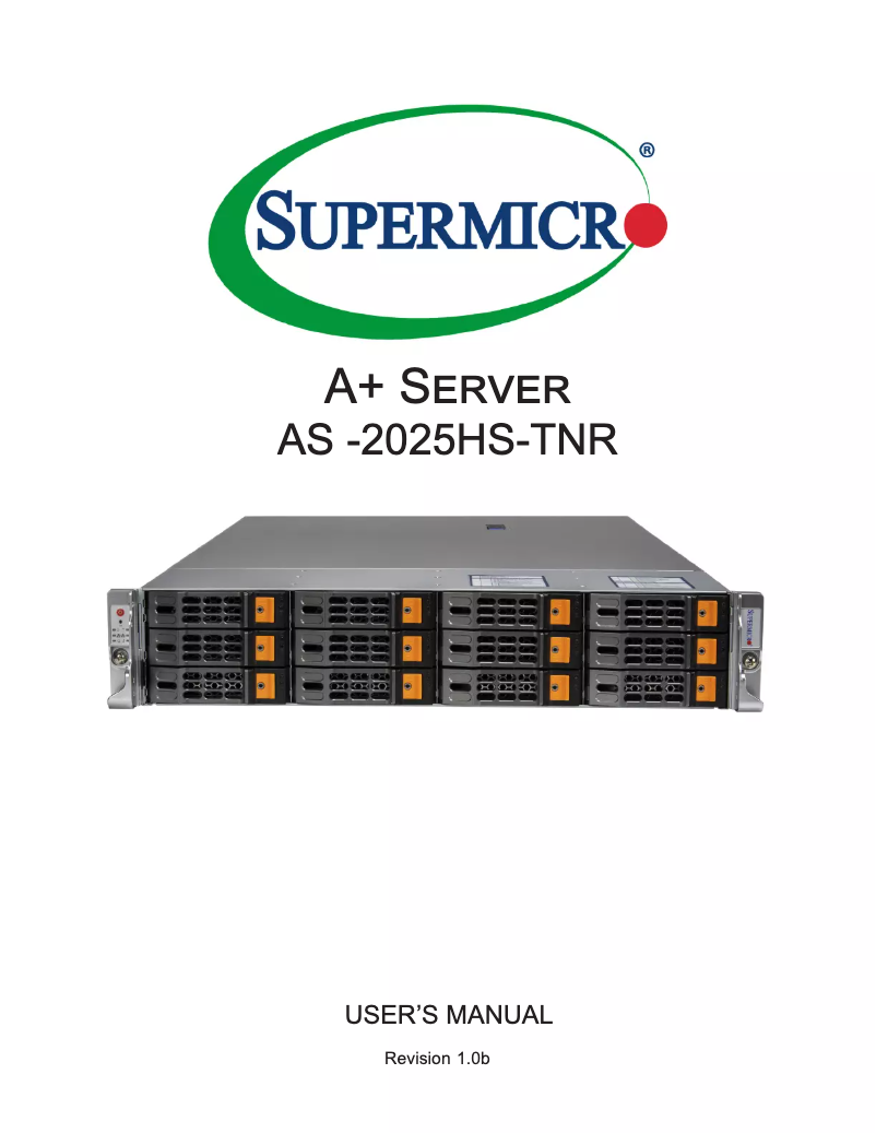 First page image of the manual for SuperServer AS-2025HS-TNR