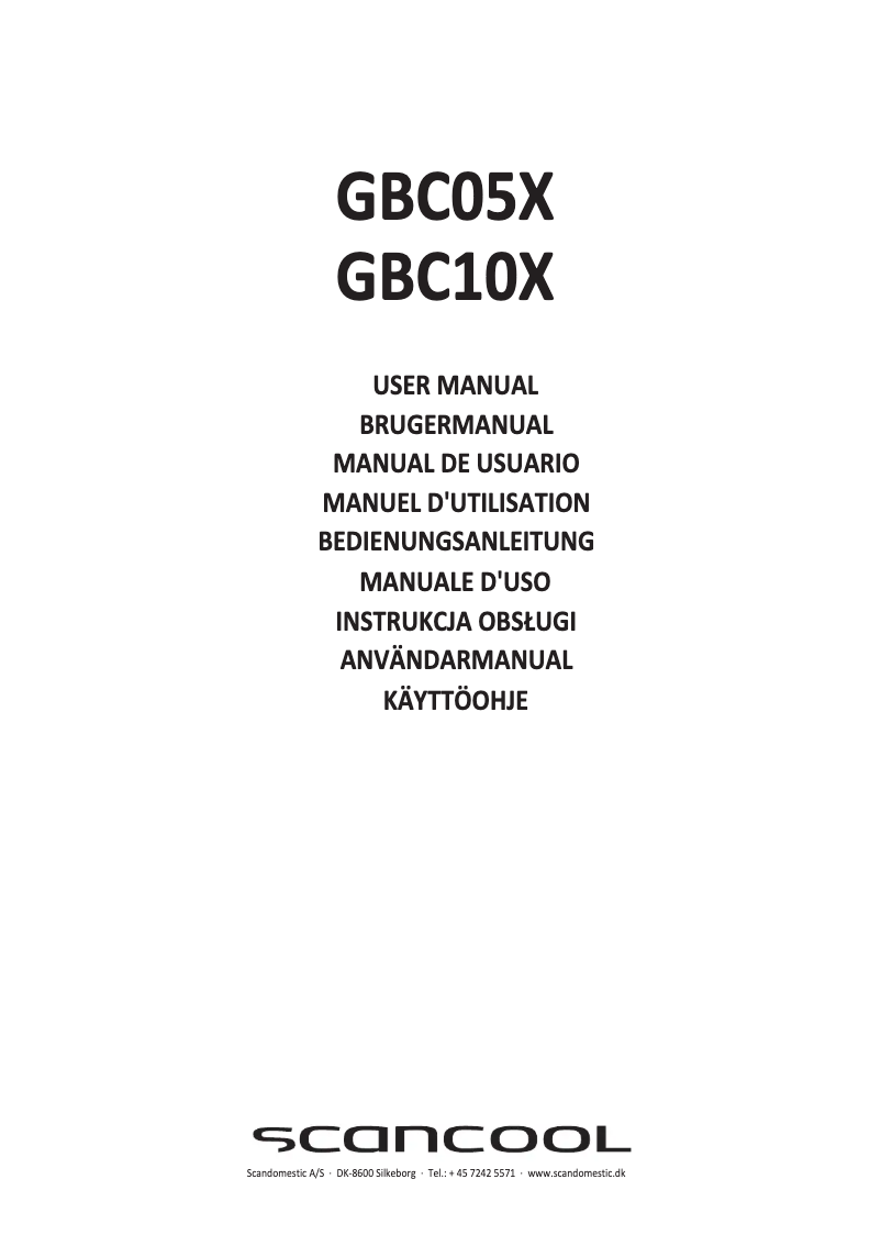 Page 1 of the manual User Manual Scancool GBC10X