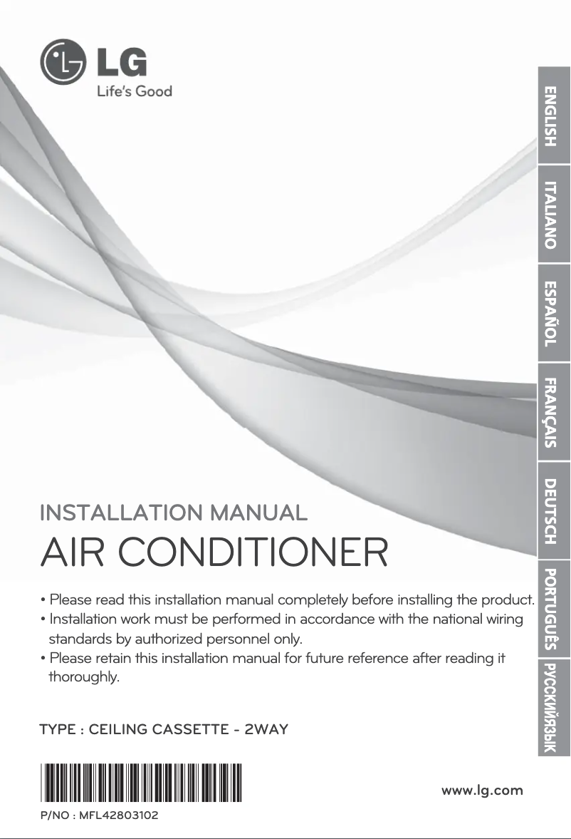 Page 1 of the manual Installation Guide LG ARNU18GTLC2