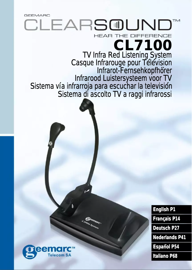 Page 1 of the manual User Manual Geemarc CL7100