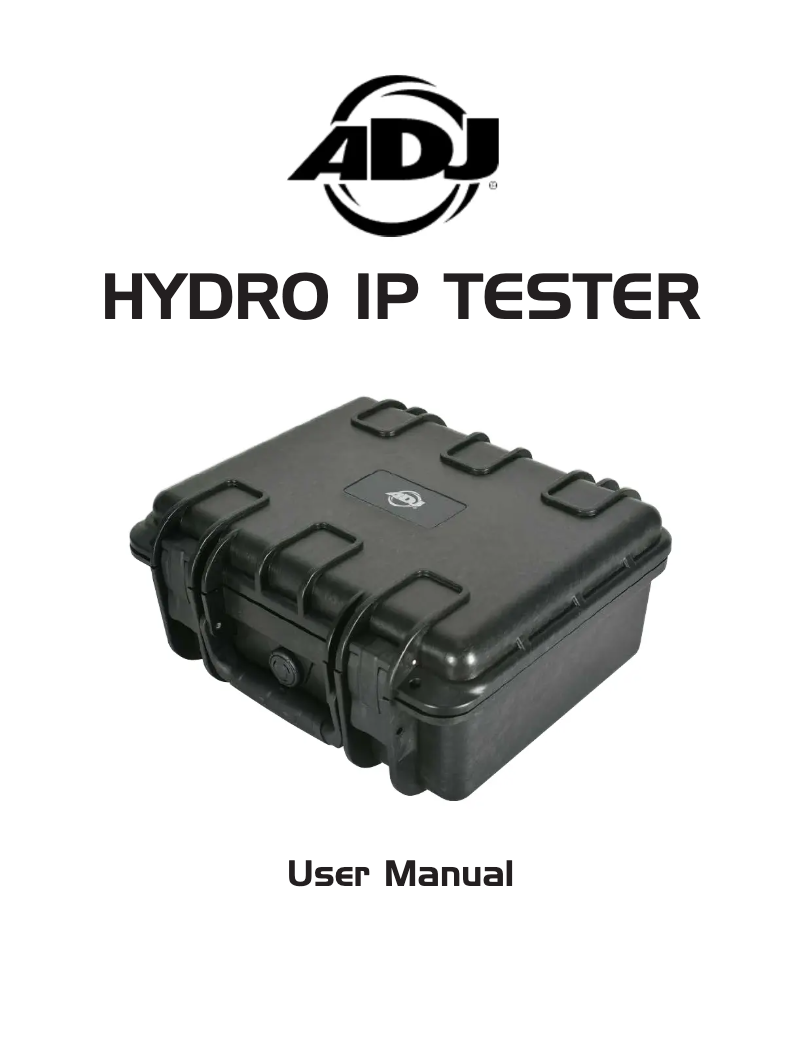 Page 1 of the manual User Manual Adj Hydro IP Tester