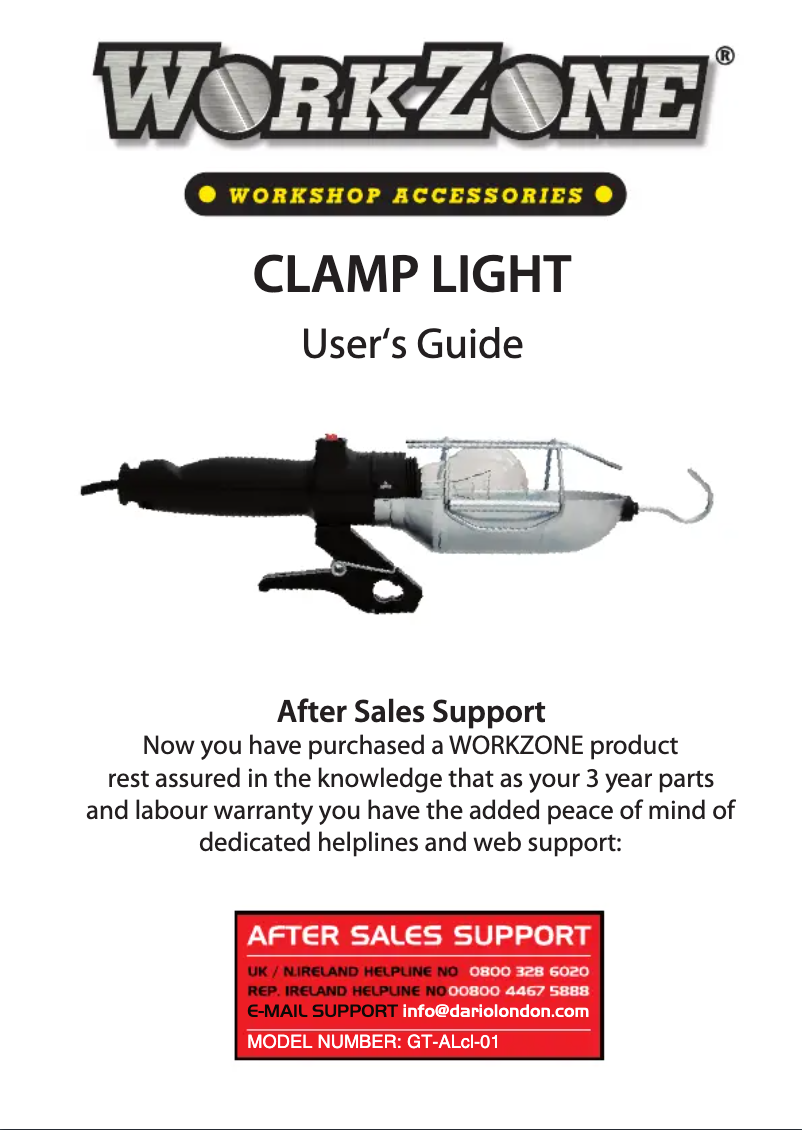 Page 1 of the manual User Manual Workzone GT-ALcI-01
