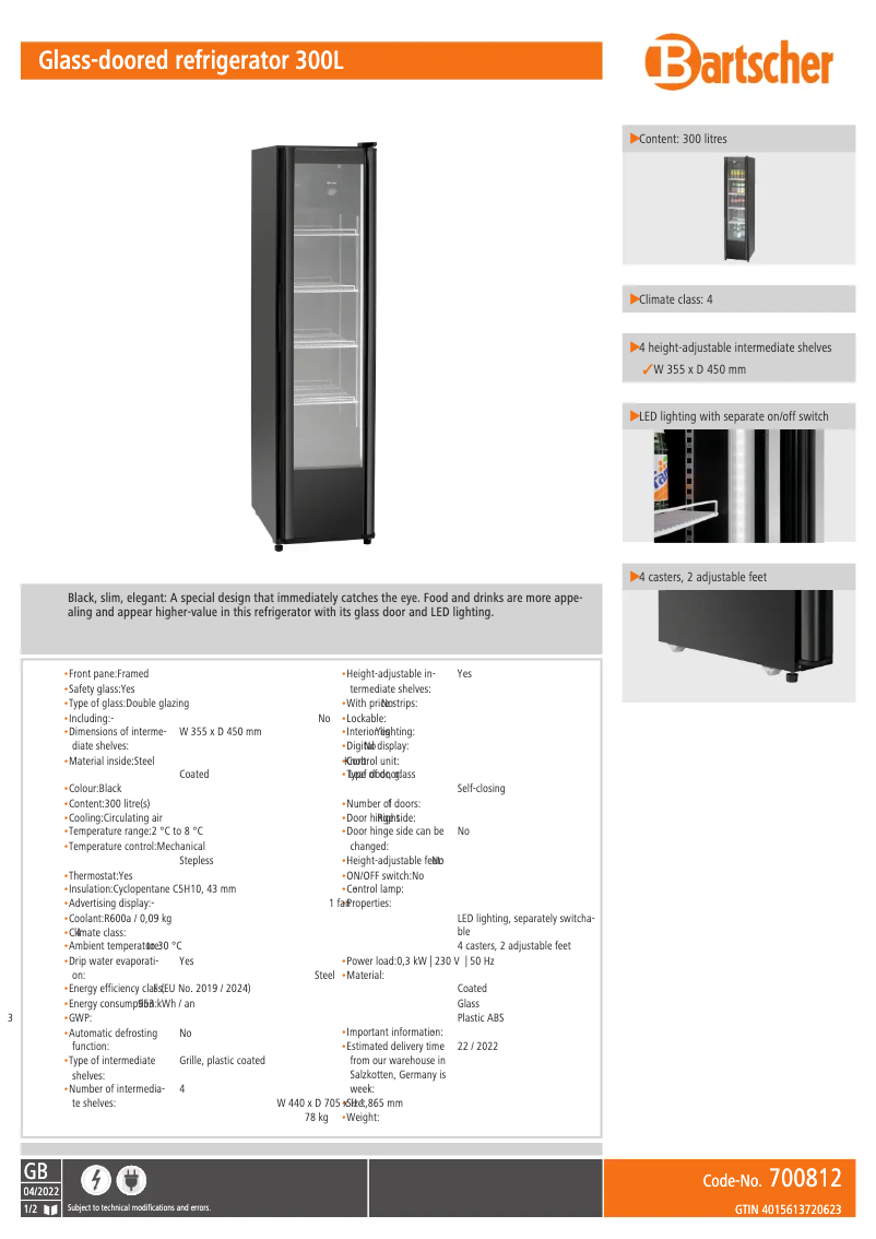 First page image of the manual for 700812