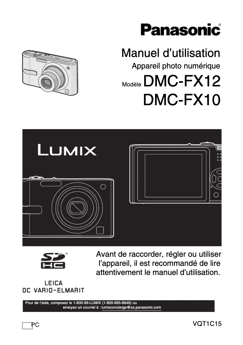 Page 1 of the manual User Manual Panasonic Lumix DMC-FX12