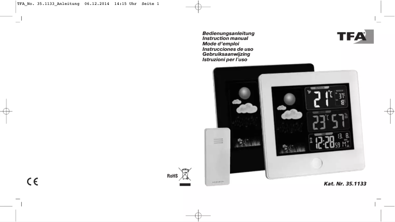 Page 1 of the manual User Manual TFA Sun 35.1133.02