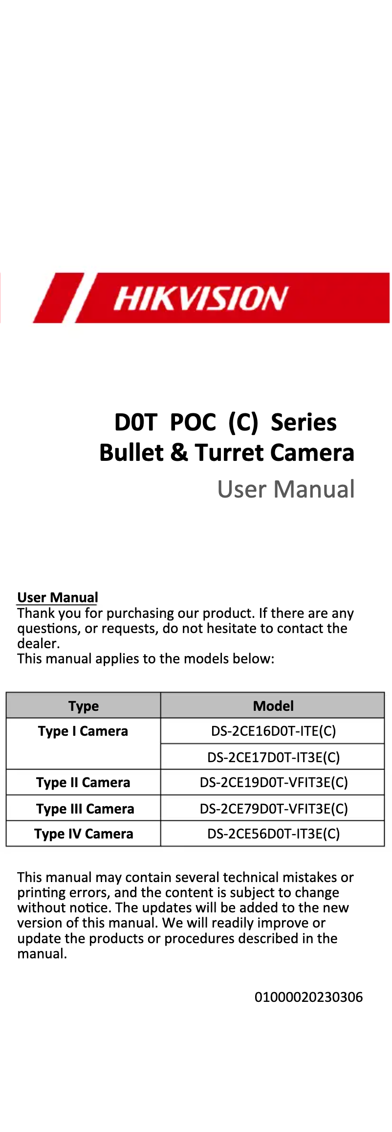 Page 1 of the manual User Manual Hikvision DS-2CE56D0T-IT3E