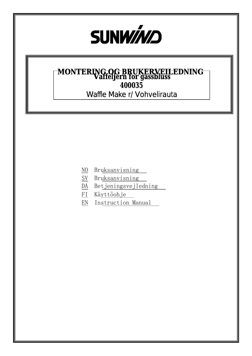 First page image of the manual for 400035