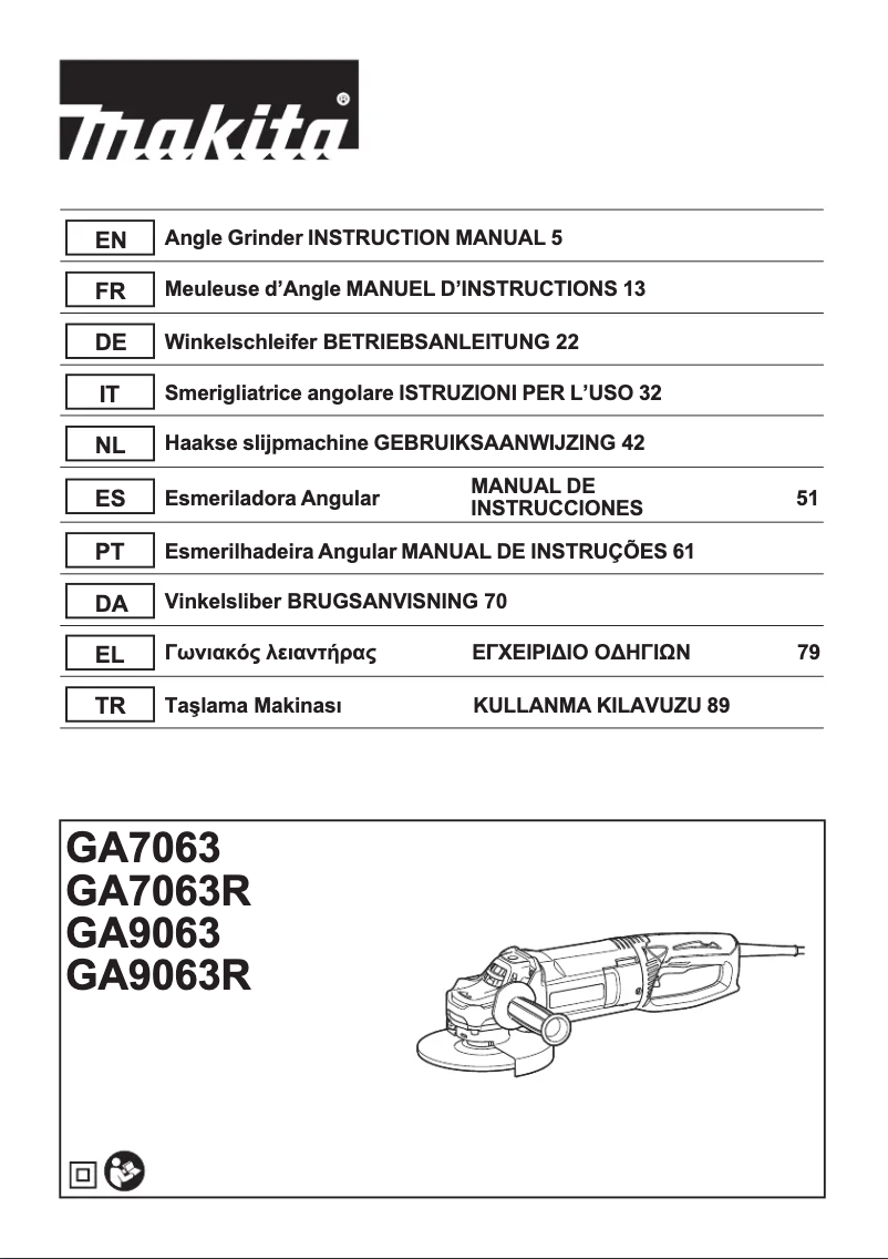 First page image of the manual for GA9063RX02