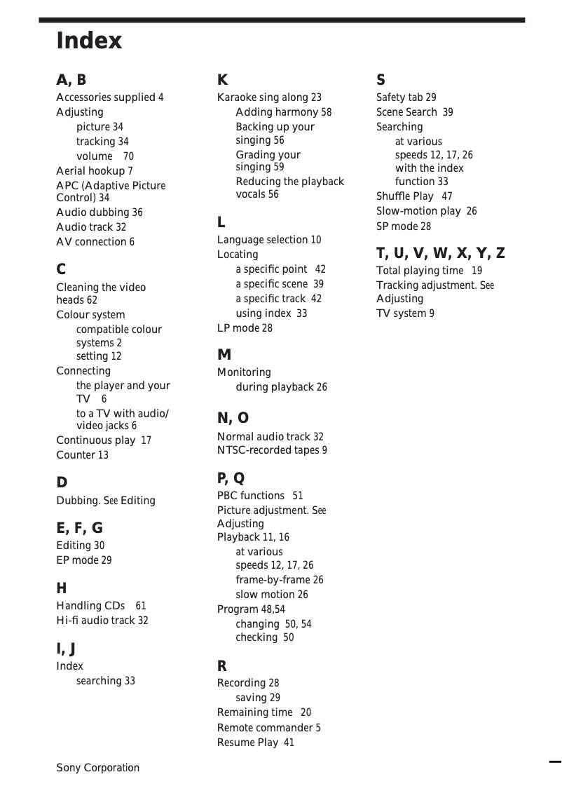 First page image of the manual for SLV-7000K CH