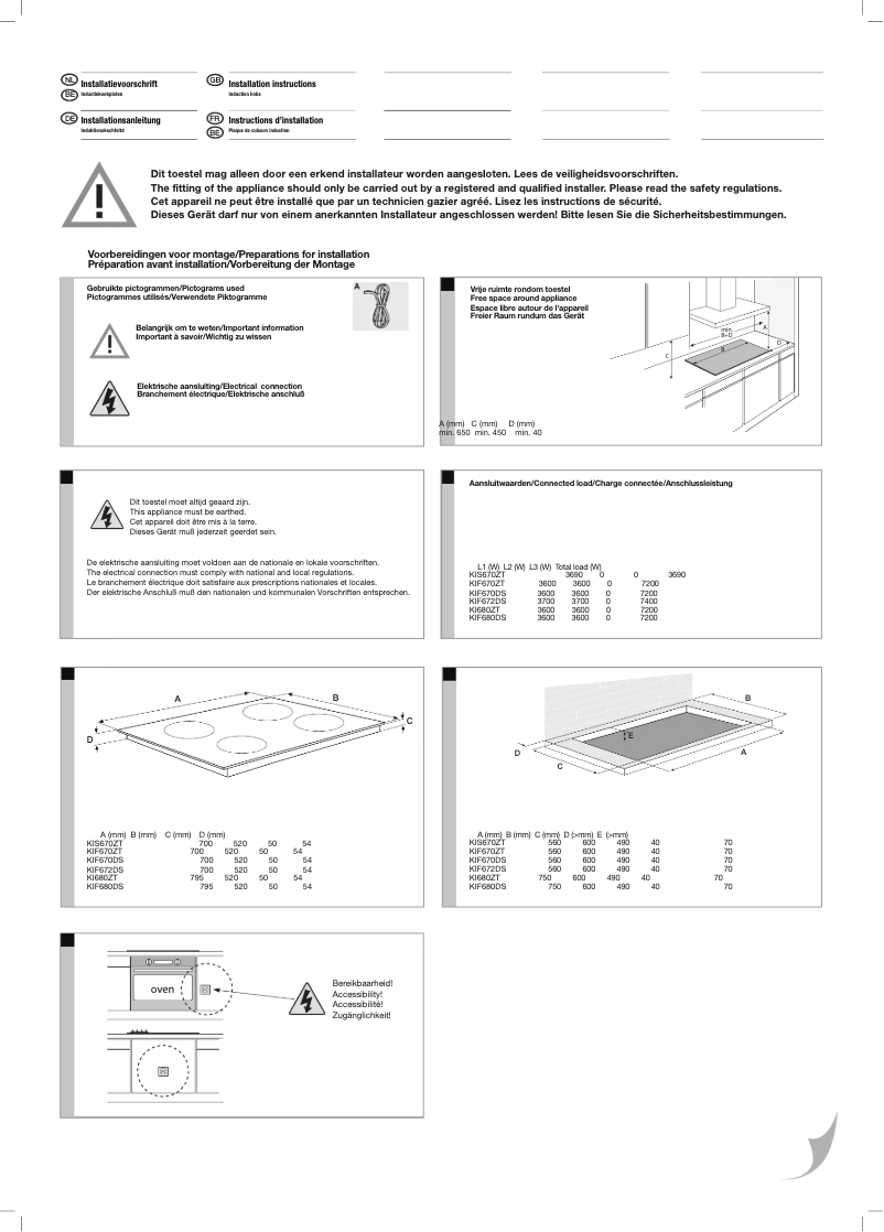 Page 1 of the manual Installation Guide Etna KIS670ZT