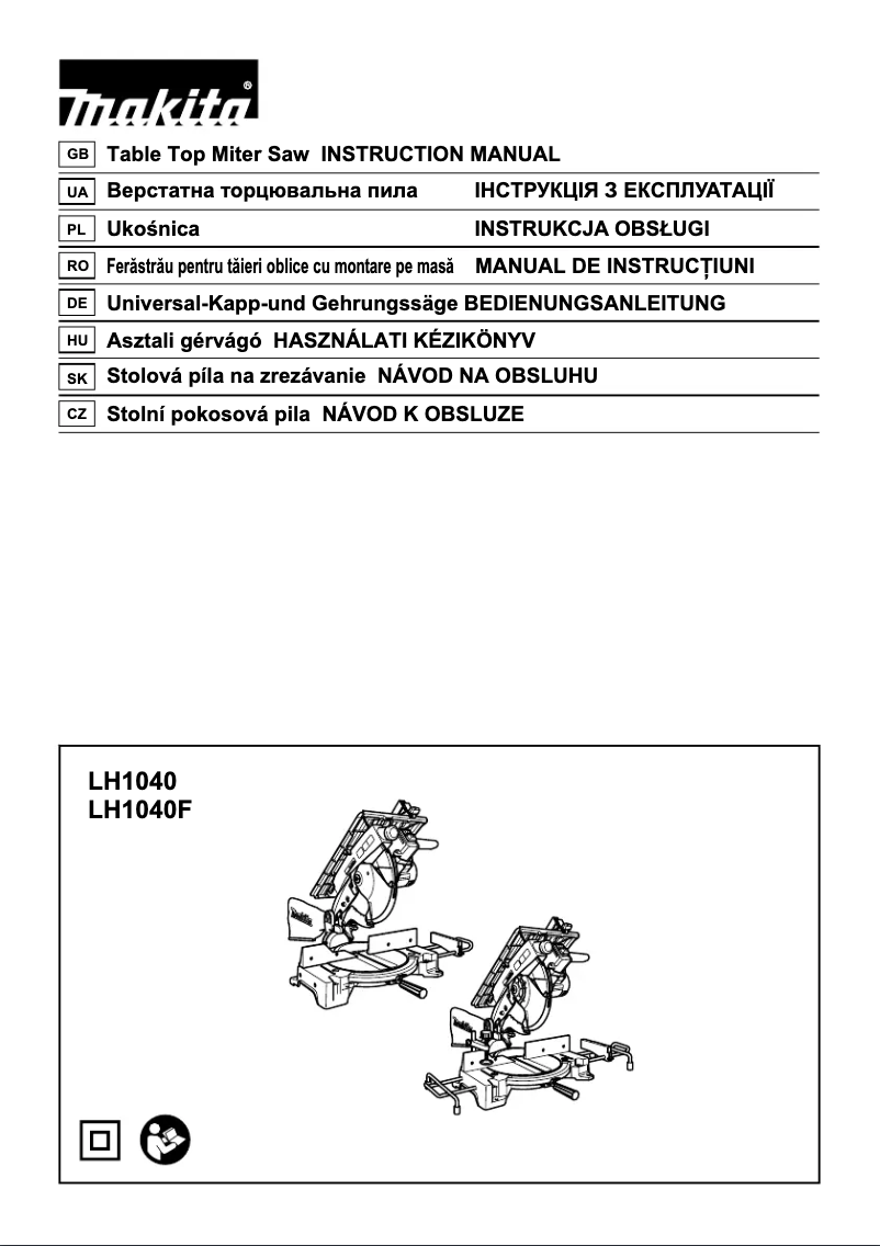 Page 1 of the manual User Manual Makita LH1040