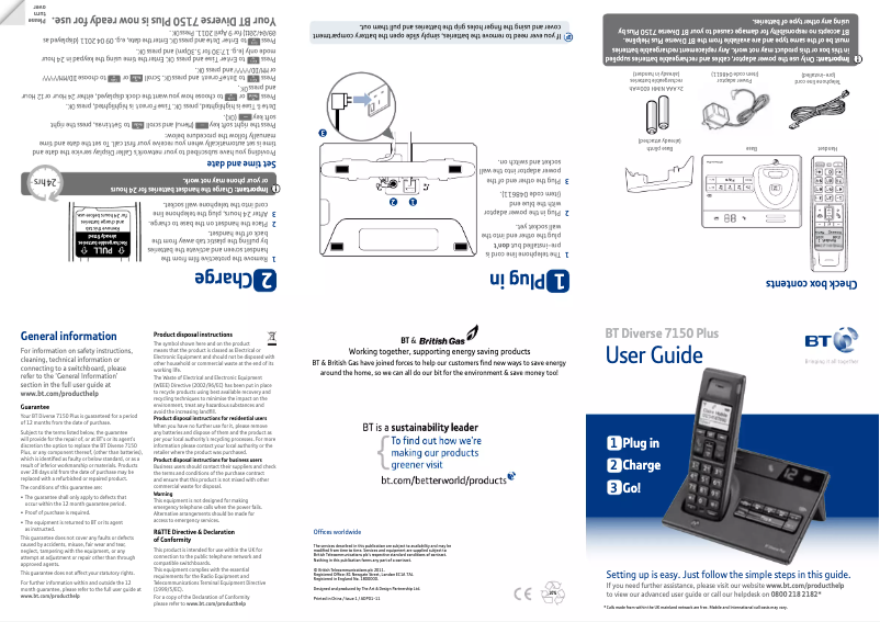 First page image of the manual for Diverse 7150 Plus