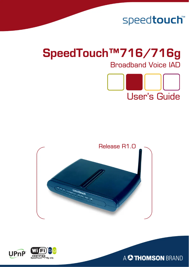 First page image of the manual for SpeedTouch 716g