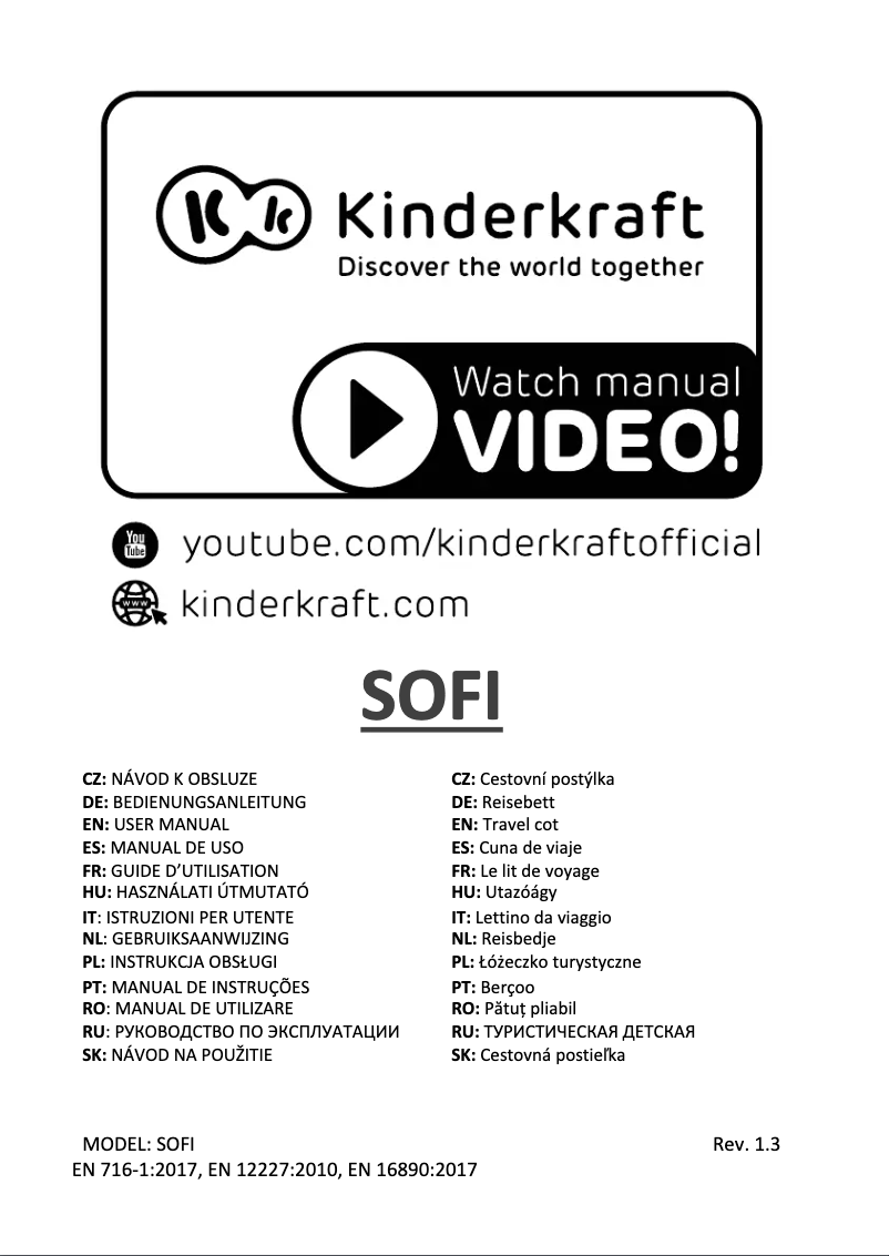 Page 1 de la notice Manuel utilisateur Kindercraft SOFI