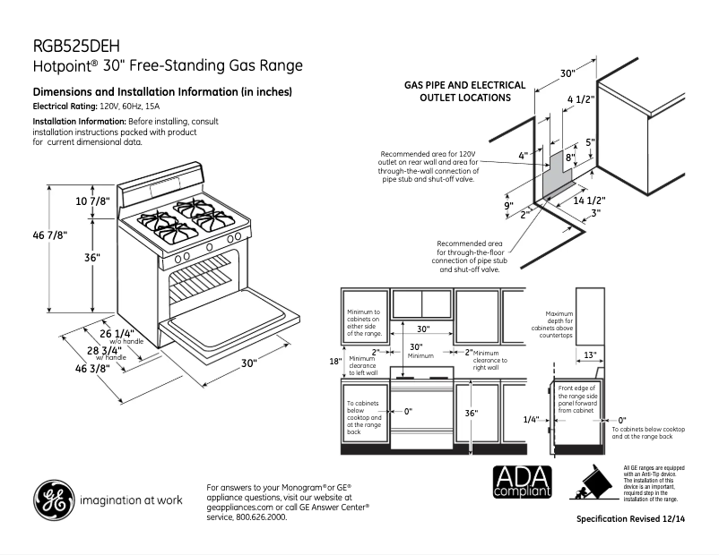 Page 1 of the manual Technical Sheet Hotpoint RGB525DEHBB
