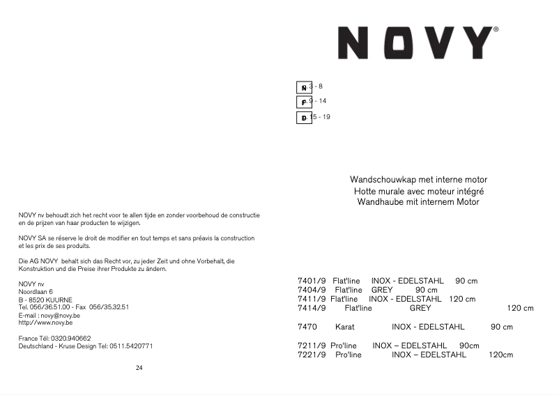 Page 1 of the manual User Manual Novy Karat 7470