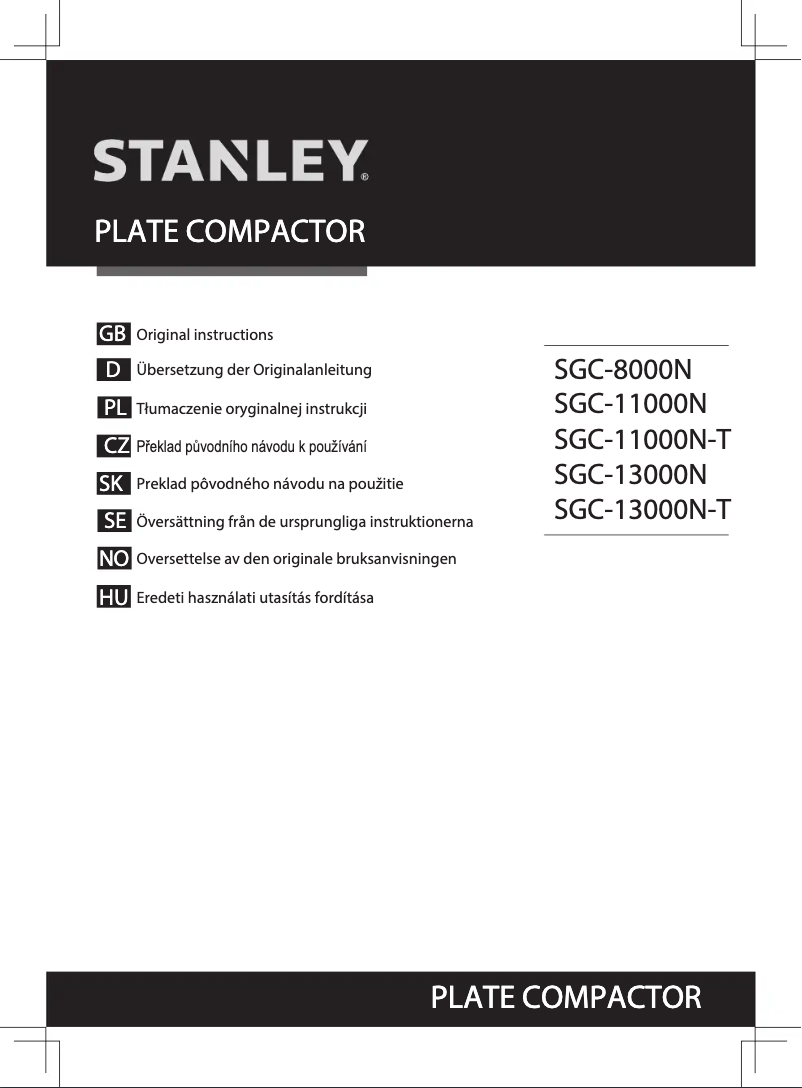 First page image of the manual for SGC-8000N