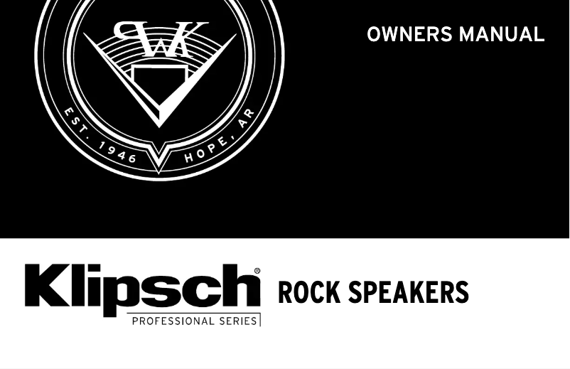 Page 1 of the manual User Manual Klipsch PRO-500T-RK