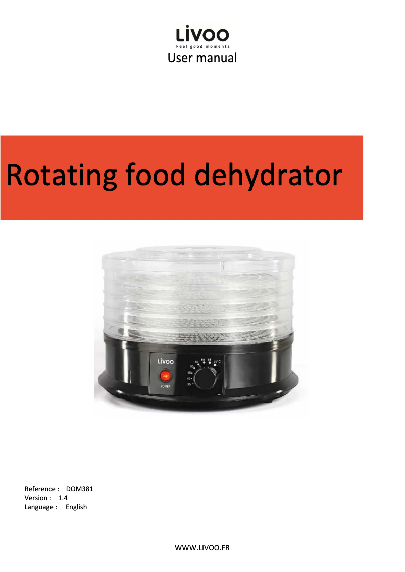 First page image of the manual for DOM381