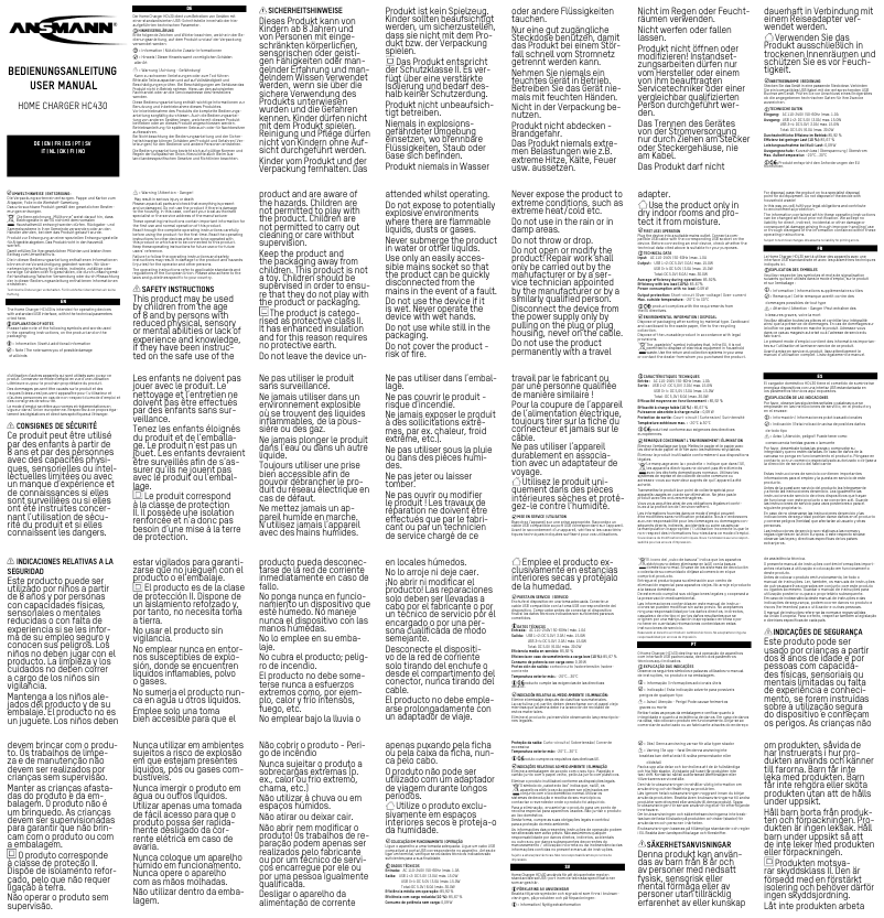 First page image of the manual for HC430