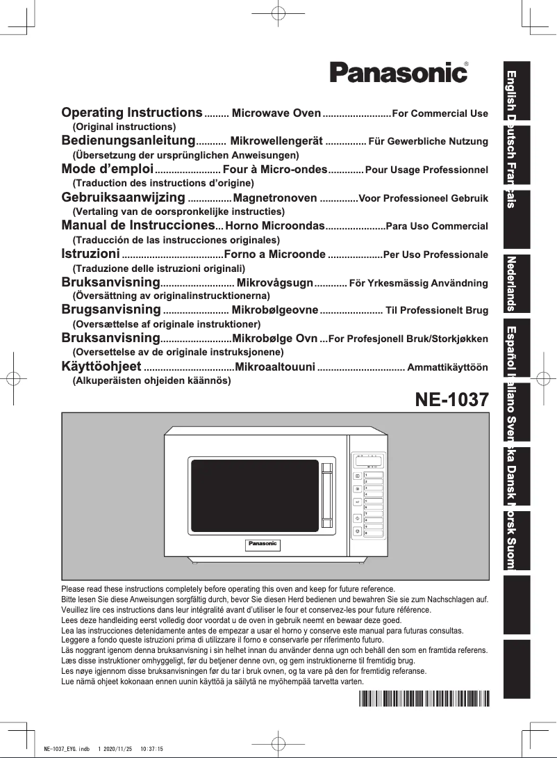 Page 1 of the manual User Manual Panasonic NE-1037