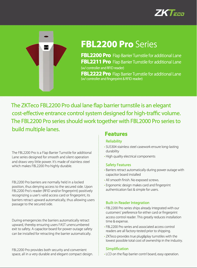 First page image of the manual for FBL2200 Pro